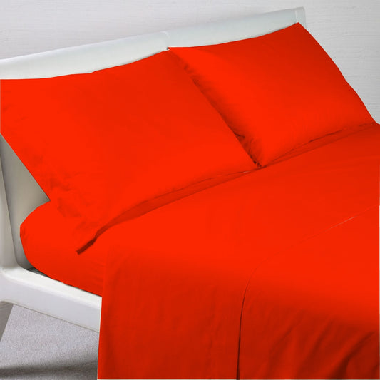 Completo Letto Cotone ROSSO